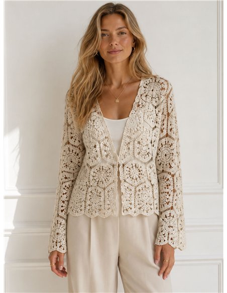 Chaqueta corta de crochet