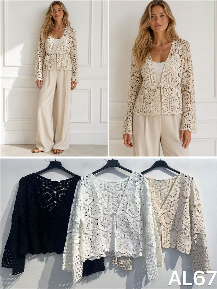 Chaqueta corta de crochet