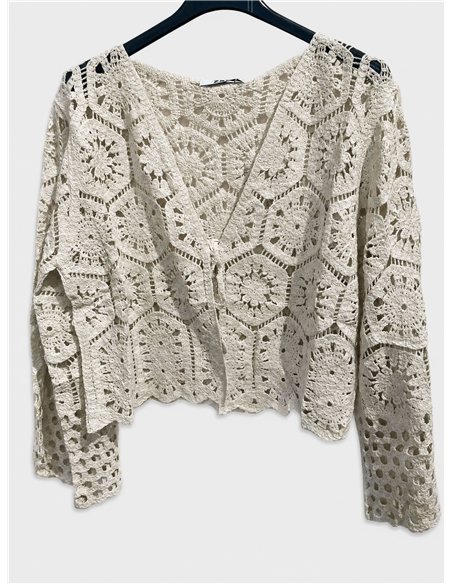 Chaqueta corta de crochet