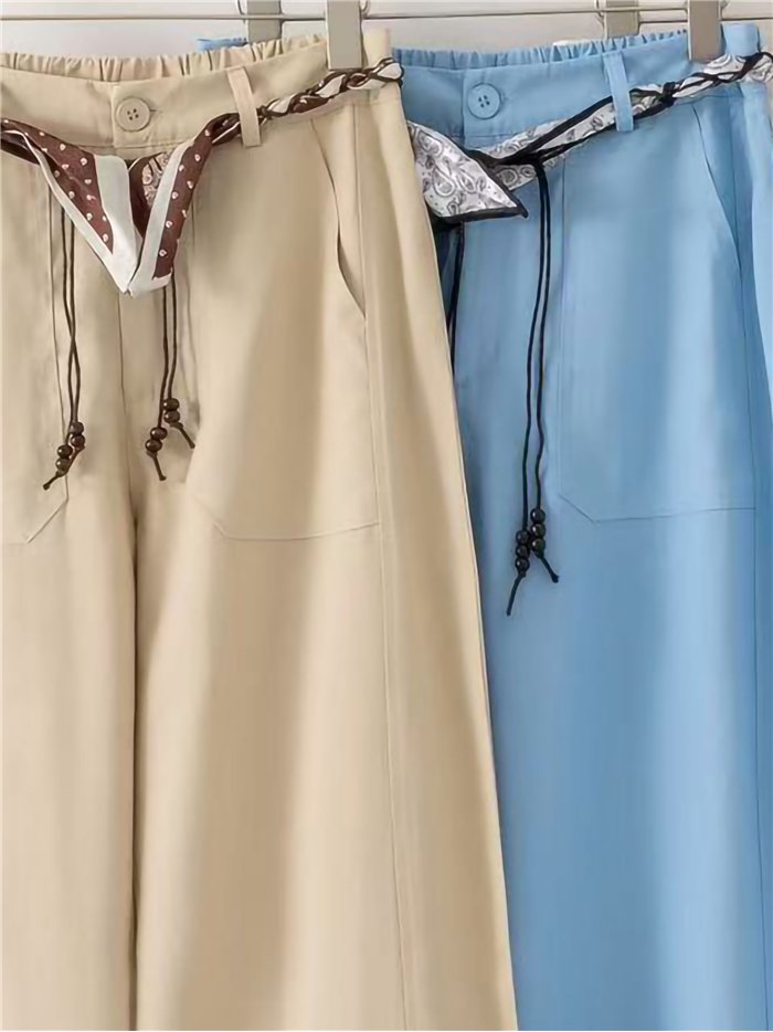 Pantalón barrel con cinturón