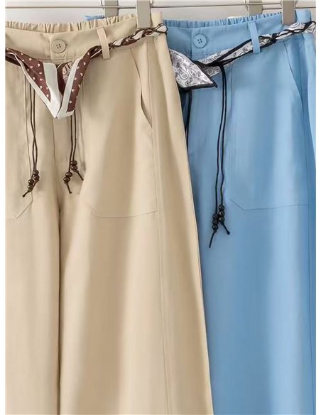 Pantalón barrel con cinturón
