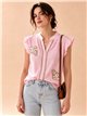 Blusa bordada hojas