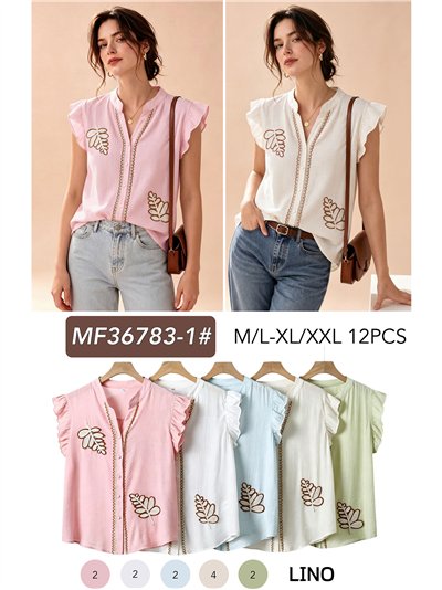 Blusa bordada hojas 2
