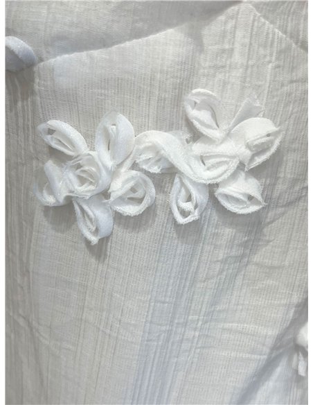 Top tirantes flores en relieve
