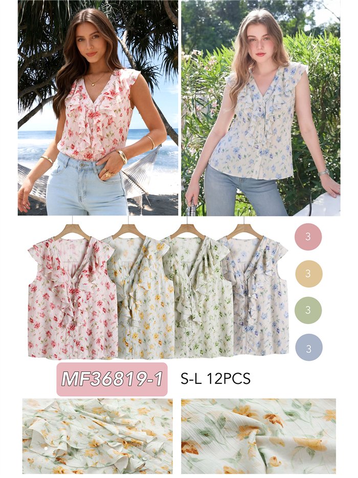 Blusa floral con volantes