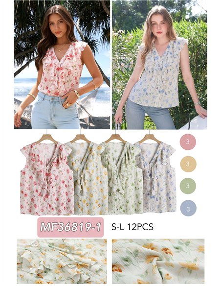 Blusa floral con volantes