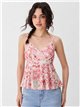 Geblümtes, ausgestelltes Tanktop