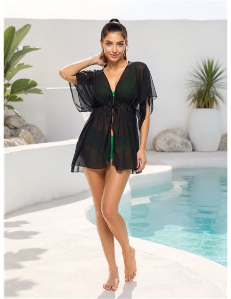 Kimono de playa liso transparente