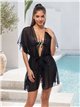 Kimono de playa transparente con crochet