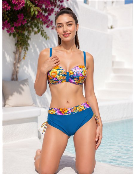 Plus-Size-Bikini-Set mit Blumenmuster und Bügeln