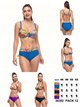 Plus-Size-Bikini-Set mit Blumenmuster und Bügeln