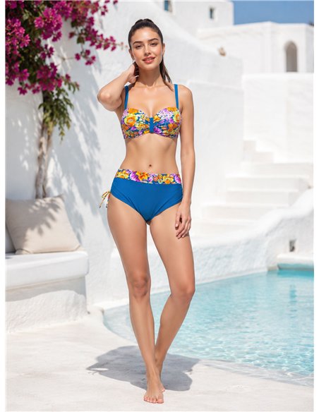 Plus-Size-Bikini-Set mit Blumenmuster und Bügeln