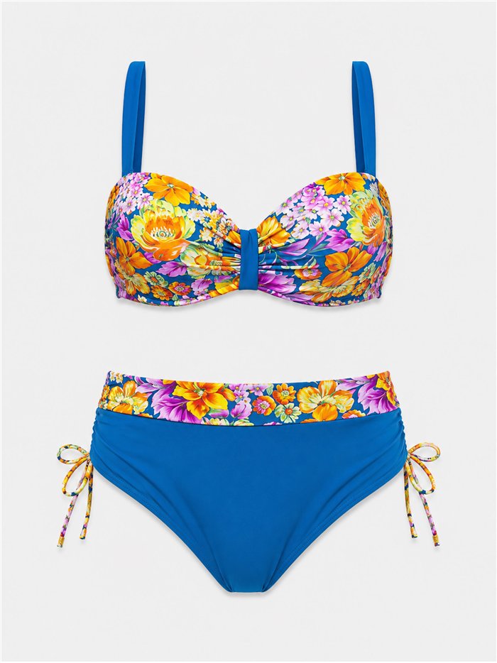 Plus-Size-Bikini-Set mit Blumenmuster und Bügeln