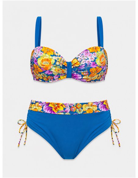 Plus-Size-Bikini-Set mit Blumenmuster und Bügeln