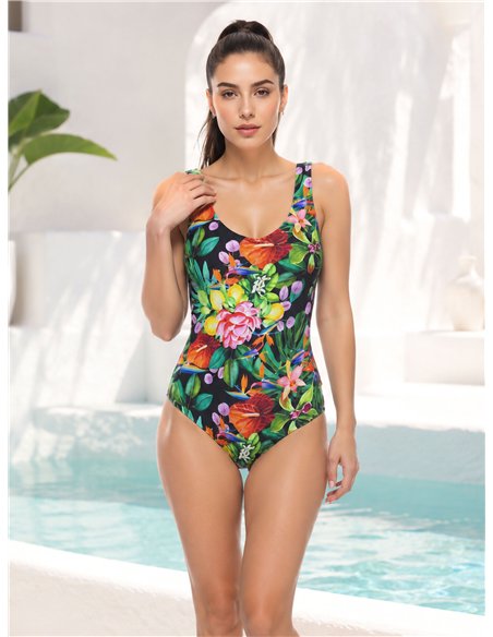 Bañador estampado tropical talla grande