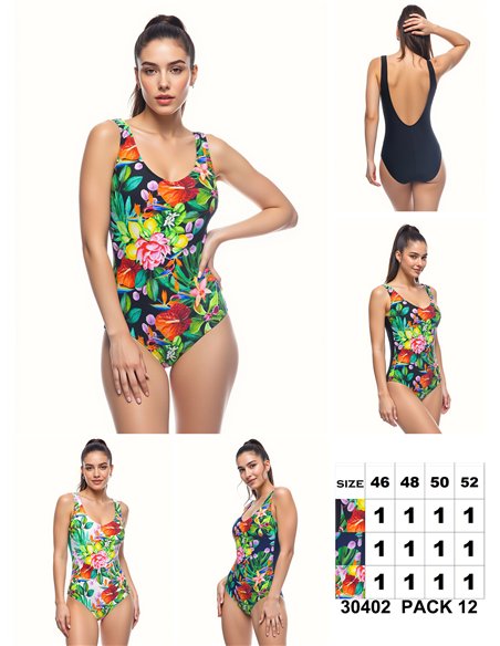 Bañador estampado tropical talla grande