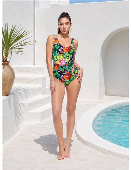 Bañador estampado tropical talla grande