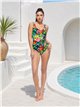 Bañador estampado tropical talla grande