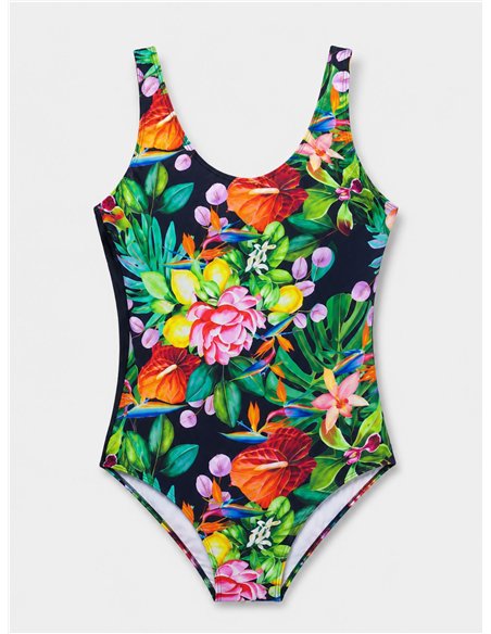 Bañador estampado tropical talla grande