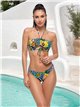 Bedrucktes Bandeau-Bikini-Set