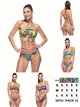 Bedrucktes Bandeau-Bikini-Set