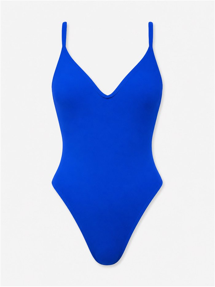 Bañador liso escote pico