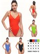 Bañador liso escote pico