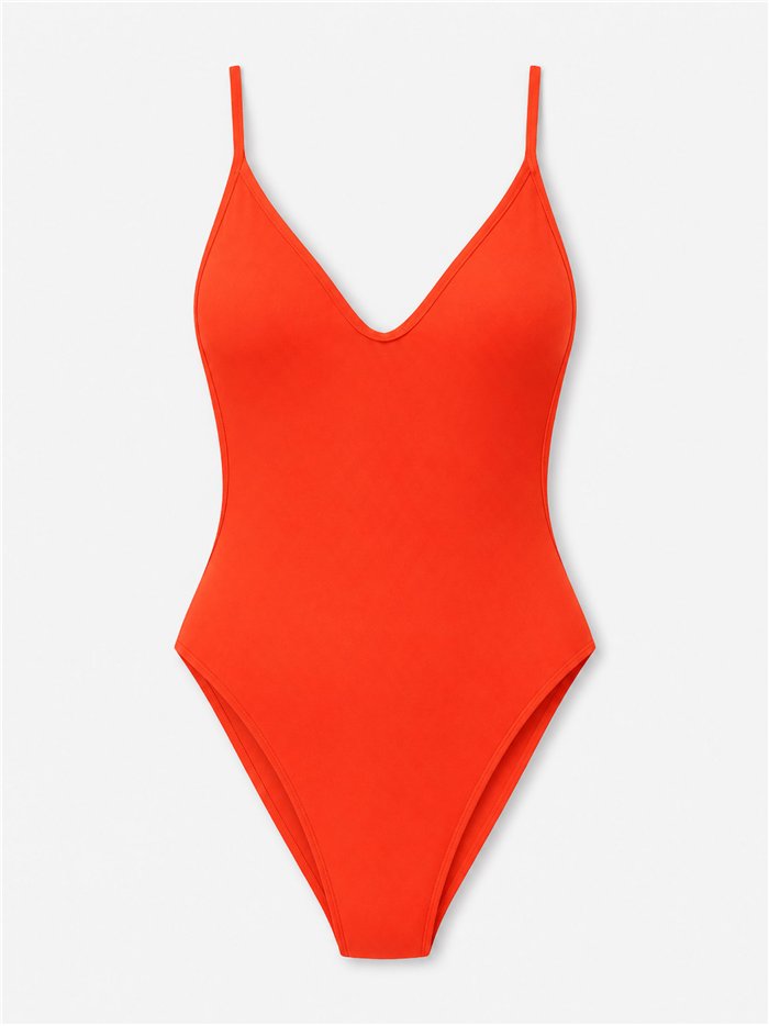 Bañador liso escote pico