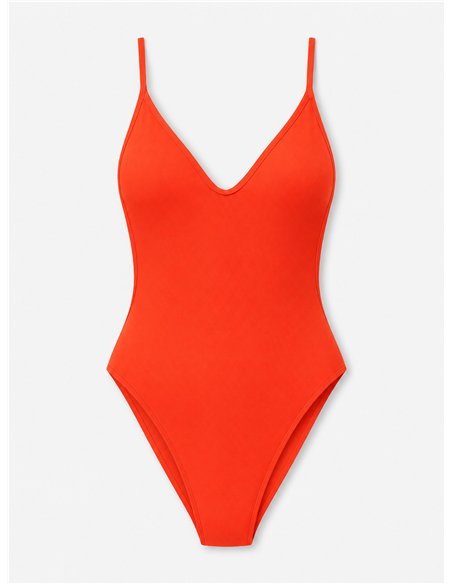 Bañador liso escote pico