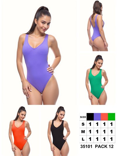 Bañador liso con tirante ancho 2