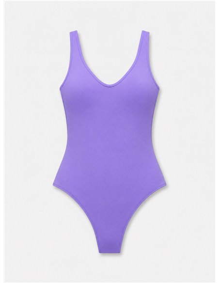 Maillot de bain uni à larges bretelles