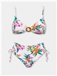 Conjunto bikini floral con anilla