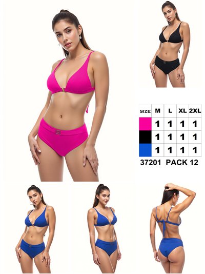 Conjunto bikini liso con hebilla 2