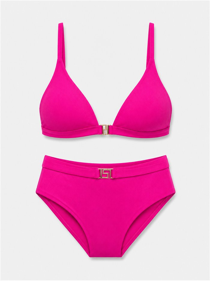 Conjunto bikini liso con hebilla