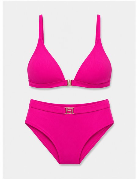 Conjunto bikini liso con hebilla