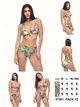 Conjunto bikini tropical de cintura alta