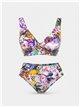 Conjunto bikini floral de tirante volantes