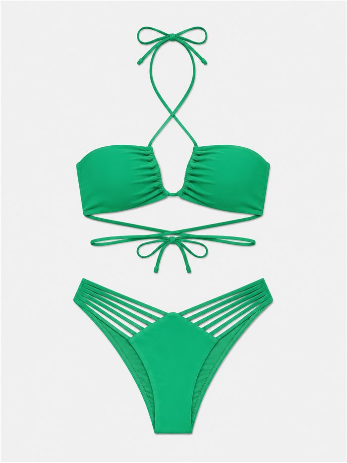Conjunto bikini bandeau con tiras