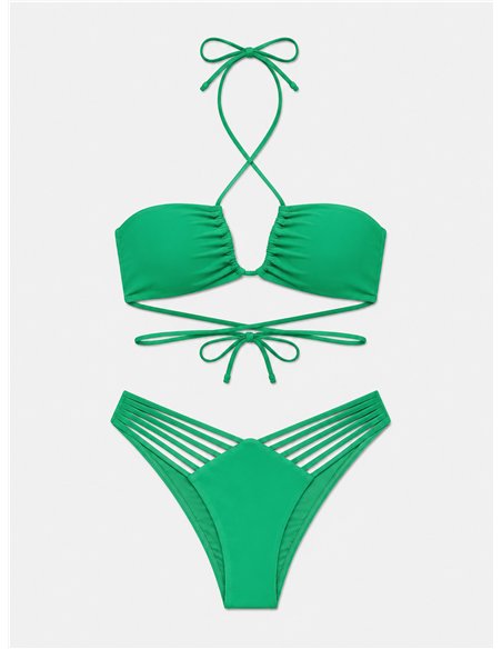Conjunto bikini bandeau con tiras