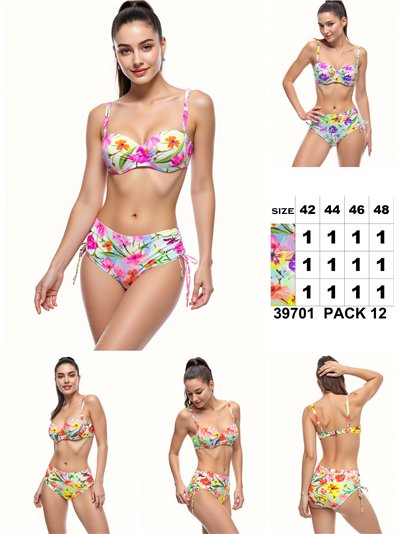Conjunto bikini floral balconette talla grande 2