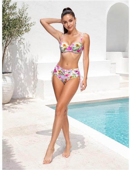Geblümtes Balconette-Bikini-Set, Übergröße