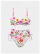 Geblümtes Balconette-Bikini-Set, Übergröße