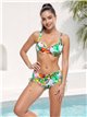 Conjunto bikini tropical con lazadas talla grande