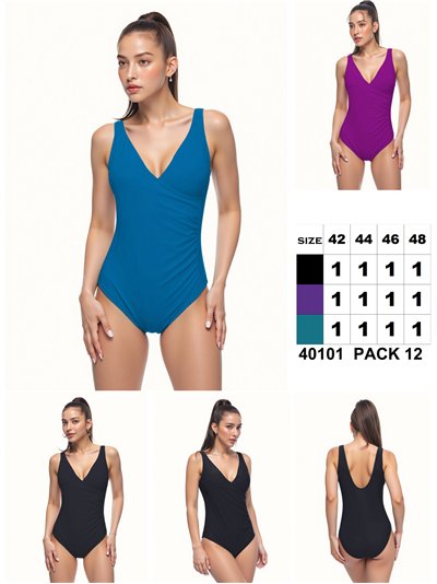 Bañador cruzado liso talla grande 2