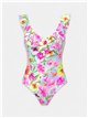 Bañador floral con volante talla grande