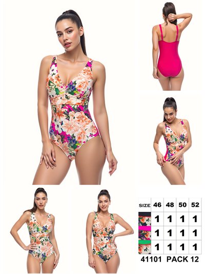 Bañador floral con contraste talla grande 2