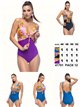 Bañador combinado con lazo delantero talla grande