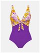Bañador combinado con lazo delantero talla grande