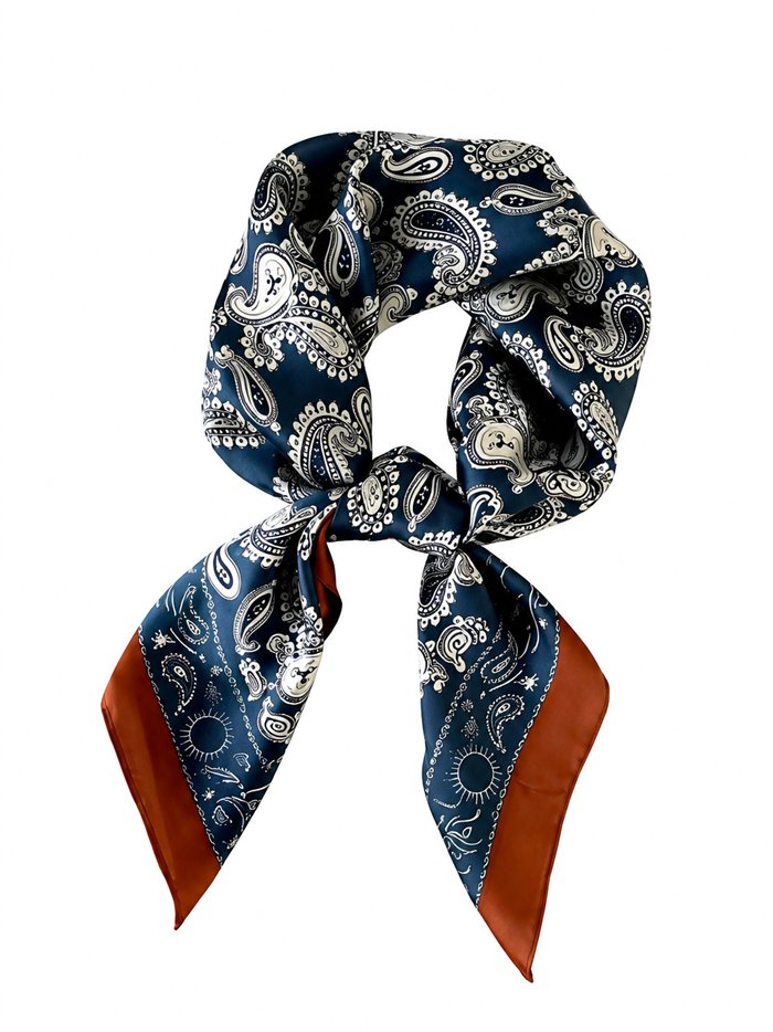 Sciarpa in raso di cashmere bicolore