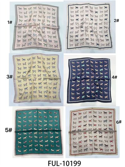 Pañuelo satinado estampado de caballos 2